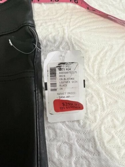 joe’s leather skin black w26 pants - Picture 3 of 9